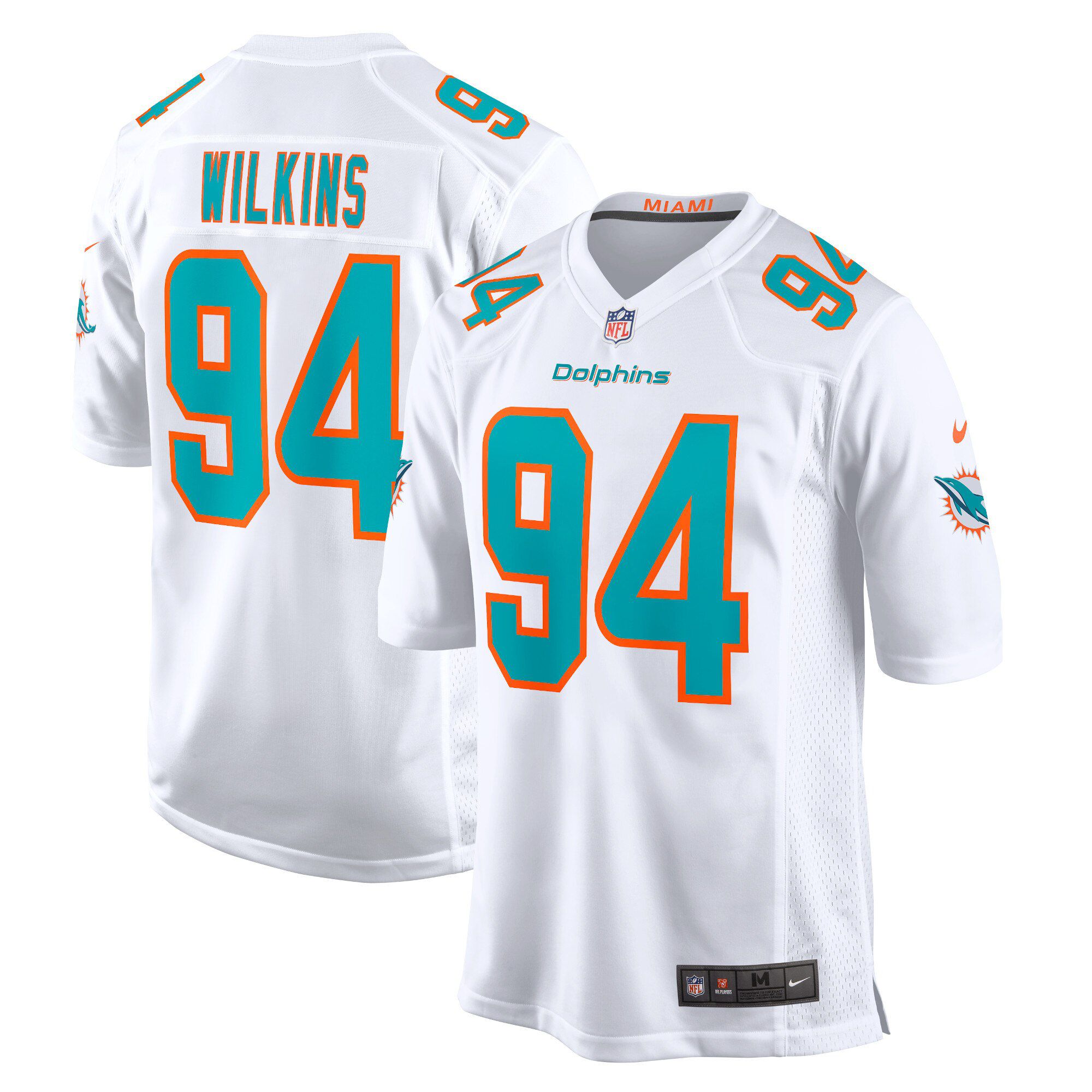 Men Miami Dolphins 94 Christian Wilkins Nike White Alternate Game NFL Jersey